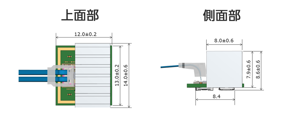 「LIGHTPASS(TM)-EOM 100G」の外形寸法